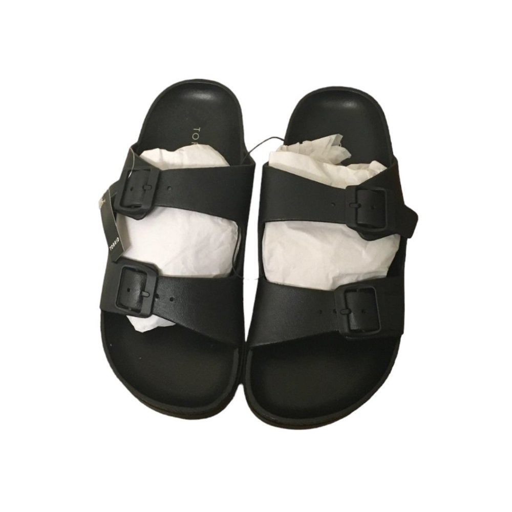 Torrid Black Dual Strap Slides-Wide Width Size 10